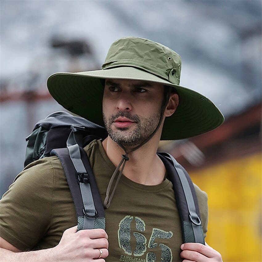 Chapeau de randonnée anti-UV pour homme (Couleur: Vert)