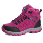 Chaussures de randonnée montantes avec fourrure rose pour femme Chaussures randonnée femme Chaussures randonnée