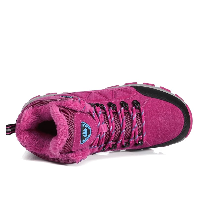Chaussures de randonnée montantes avec fourrure rose pour femme Chaussures randonnée femme Chaussures randonnée