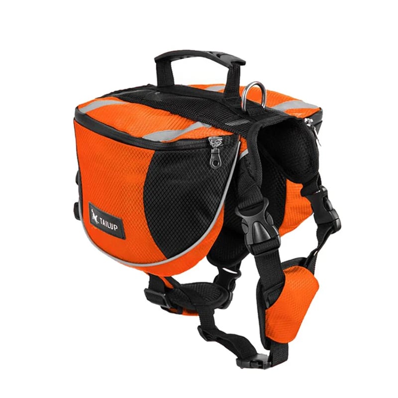 Sac à dos pour chien (sac de bât) sur fond blanc