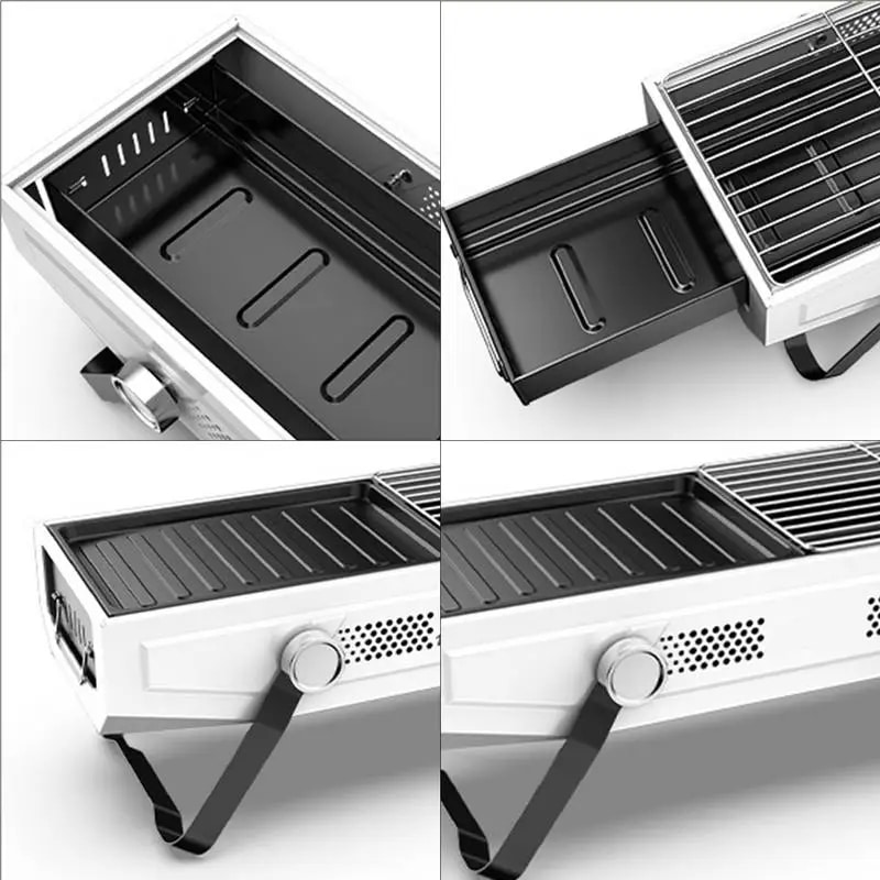 Barbecue Camping Blanc de Grande Capacité