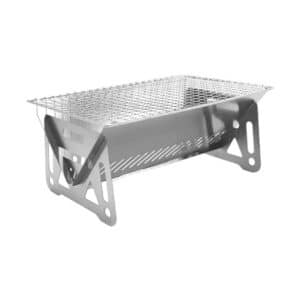 Barbecue Camping Polyvalent en Acier Inoxydable sur fond blanc