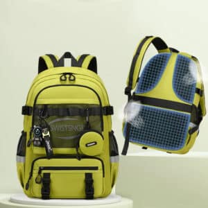 Sac à Dos Enfant Vert de Grande Capacité sur fond vert