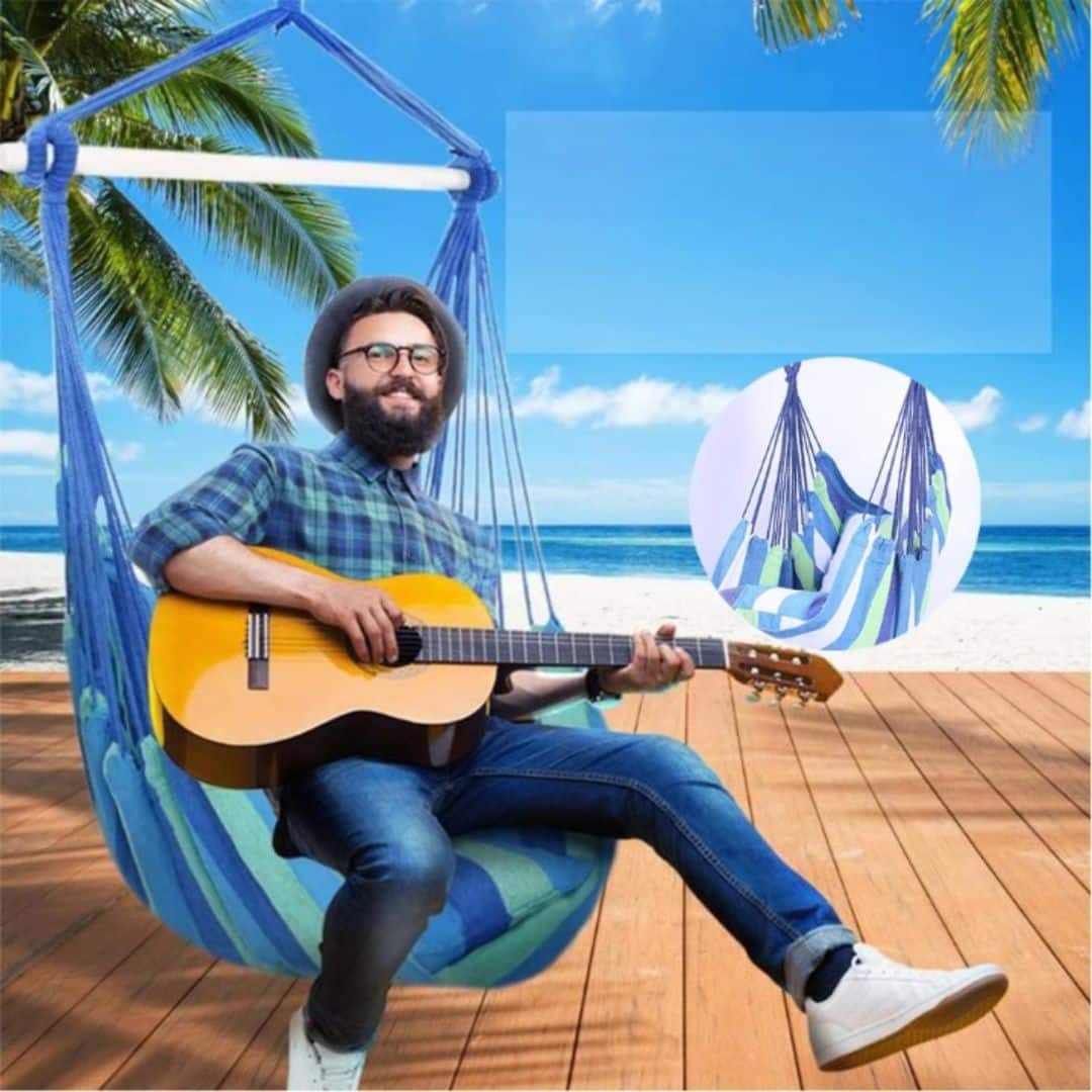 Hamac Assis au Design à Rayures